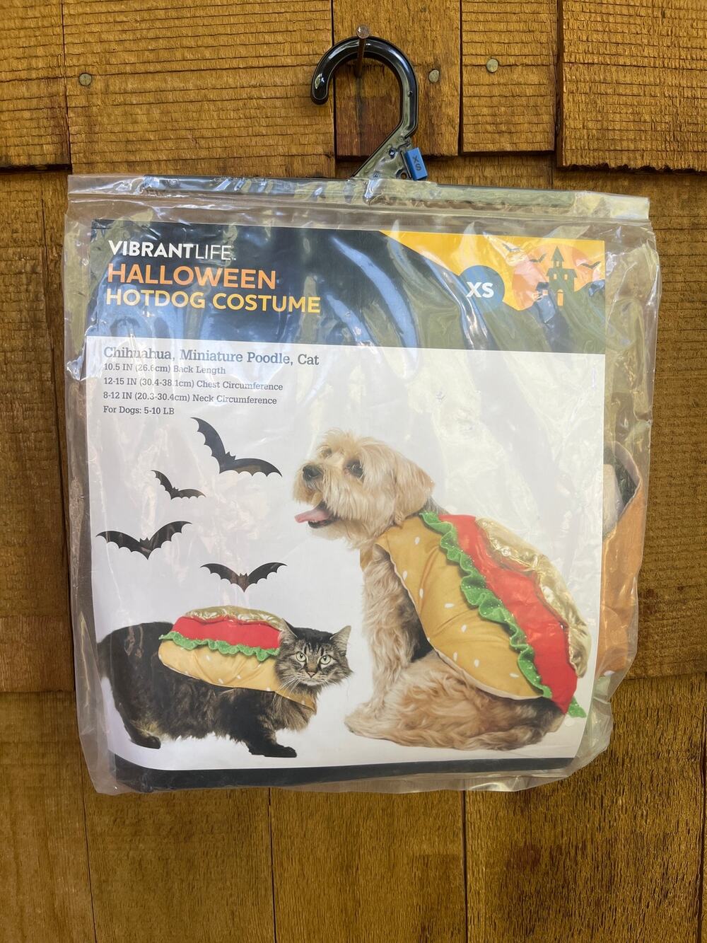 NEW Vibrant Life Hot Dog XS Halloween Costume Chihuahua, Mini Poodle, Cat